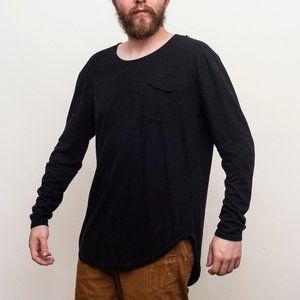 BLACK LONG FIT T-SHIRT